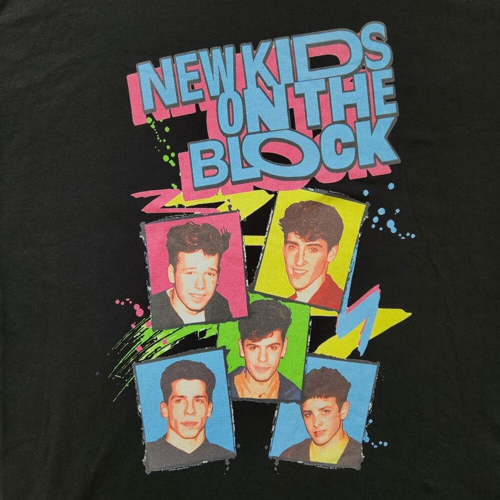 New Kids On The Block Black Graphic T-Shirt Retro Band Tee 90s Vegas Concert 3XL - Picture 4 of 9